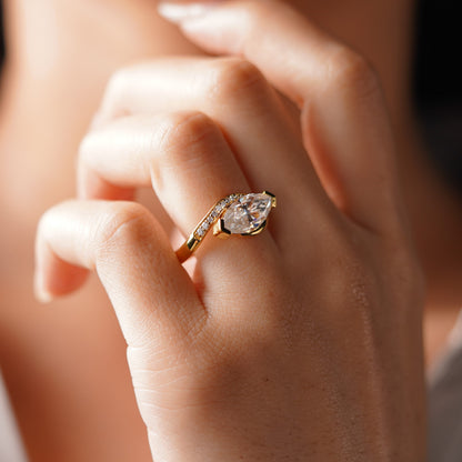 Marquise Cut Semi Pave Lab-Grown Diamond Engagement Ring