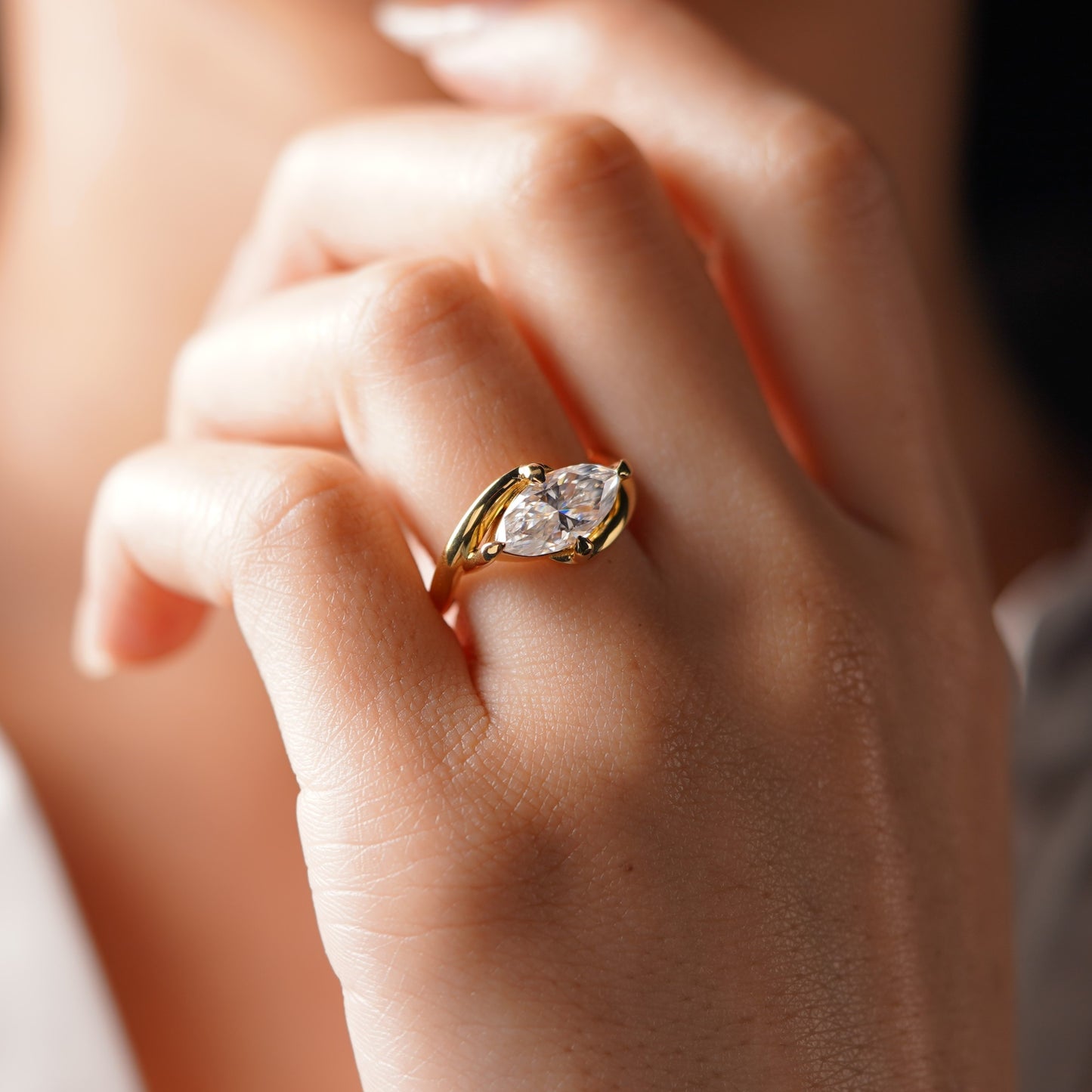 Marquise Cut Solitaire Lab-Grown Diamond Engagement Ring