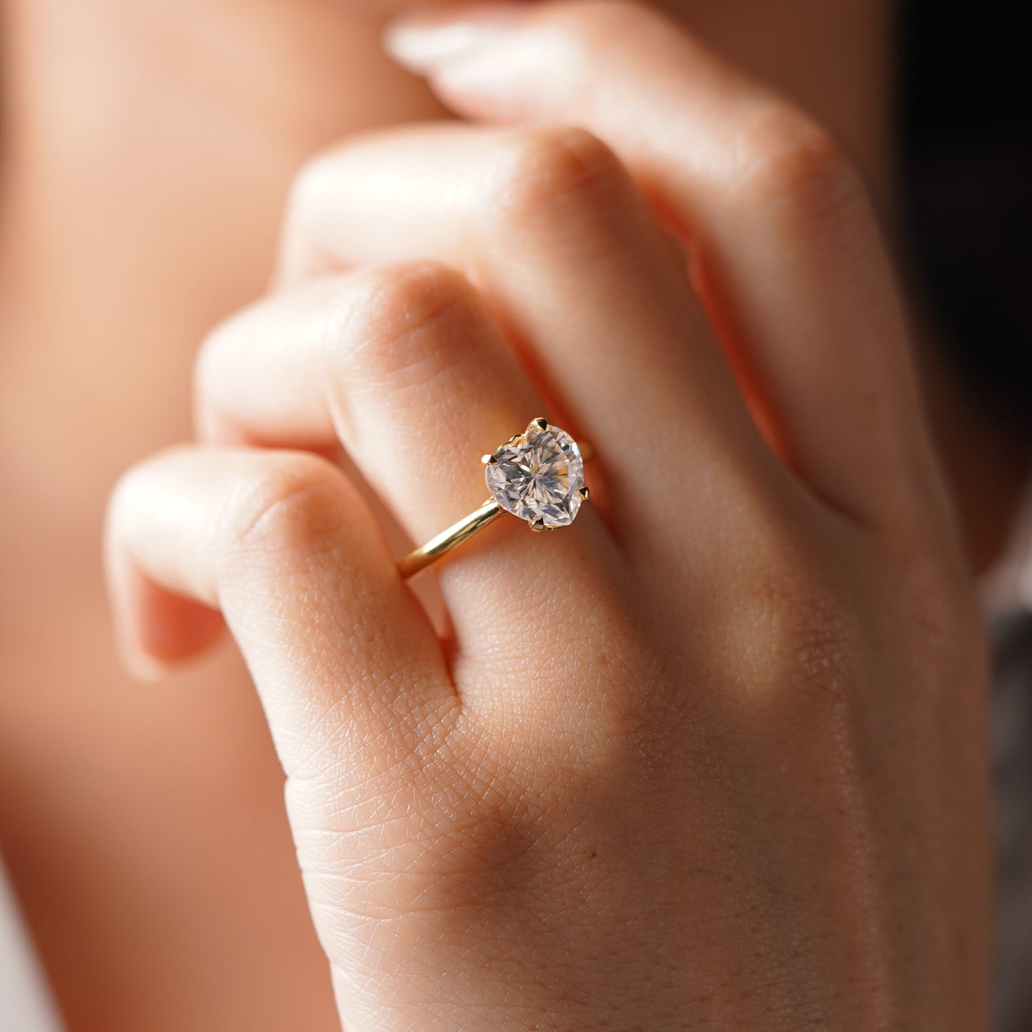 Heart Cut Solitaire Lab-Grown Diamond Engagement Ring