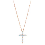 0.22 TCW Round Lab-Grown Diamond Cross Necklace 3