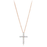 0.22 TCW Round Lab-Grown Diamond Cross Necklace 3