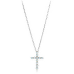 0.22 TCW Round Lab-Grown Diamond Cross Necklace 1
