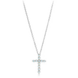 0.22 TCW Round Lab-Grown Diamond Cross Necklace 1