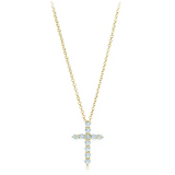 0.22 TCW Round Lab-Grown Diamond Cross Necklace 2