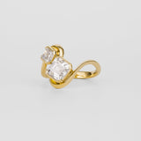 2.06 TCW Asscher Cut Toi Et Moi Lab-Grown Diamond Engagement Ring