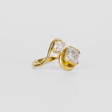 2.06 TCW Asscher Cut Toi Et Moi Lab-Grown Diamond Engagement Ring