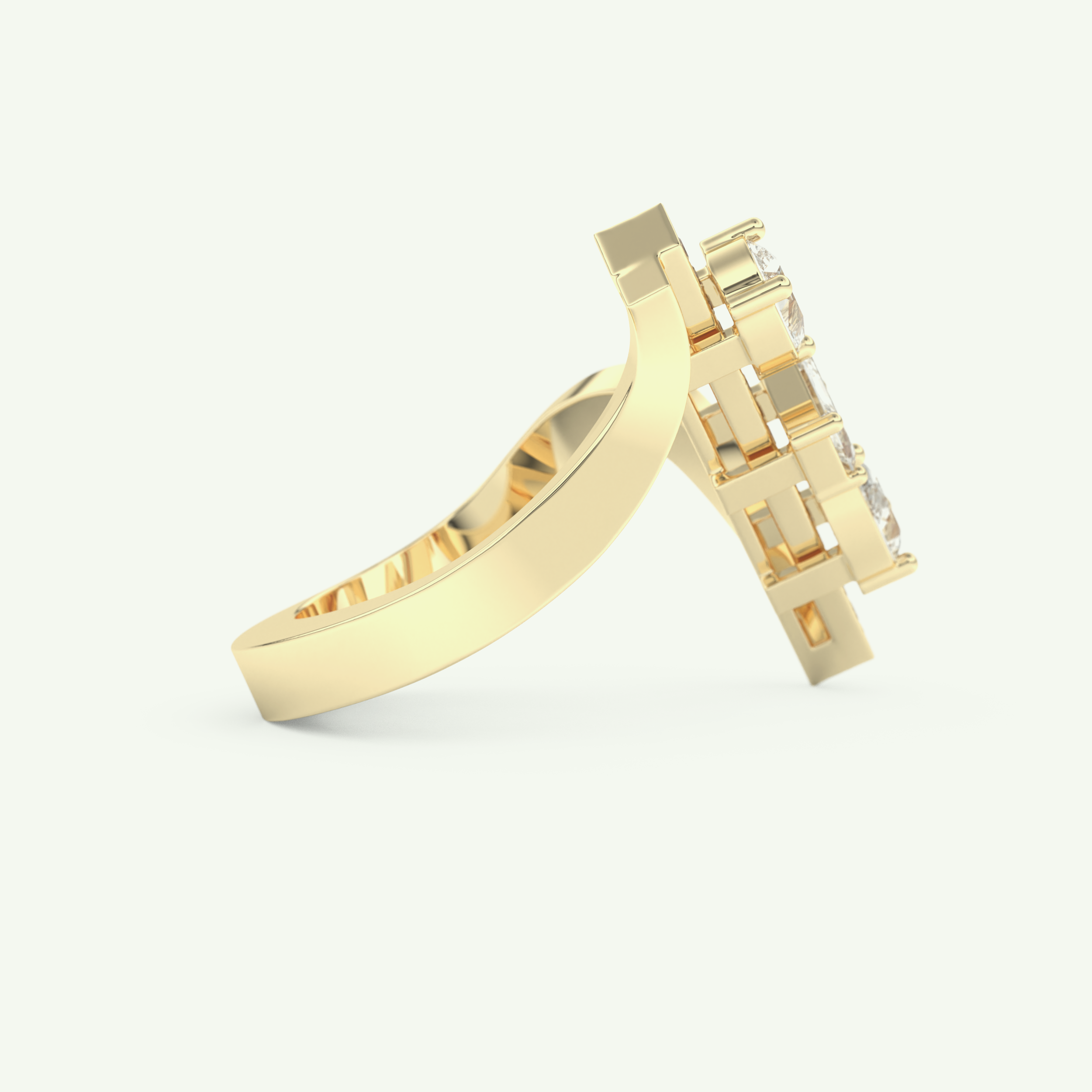 0.26 CT Emerald Cut Lab-Grown Diamond Engagement Ring 2