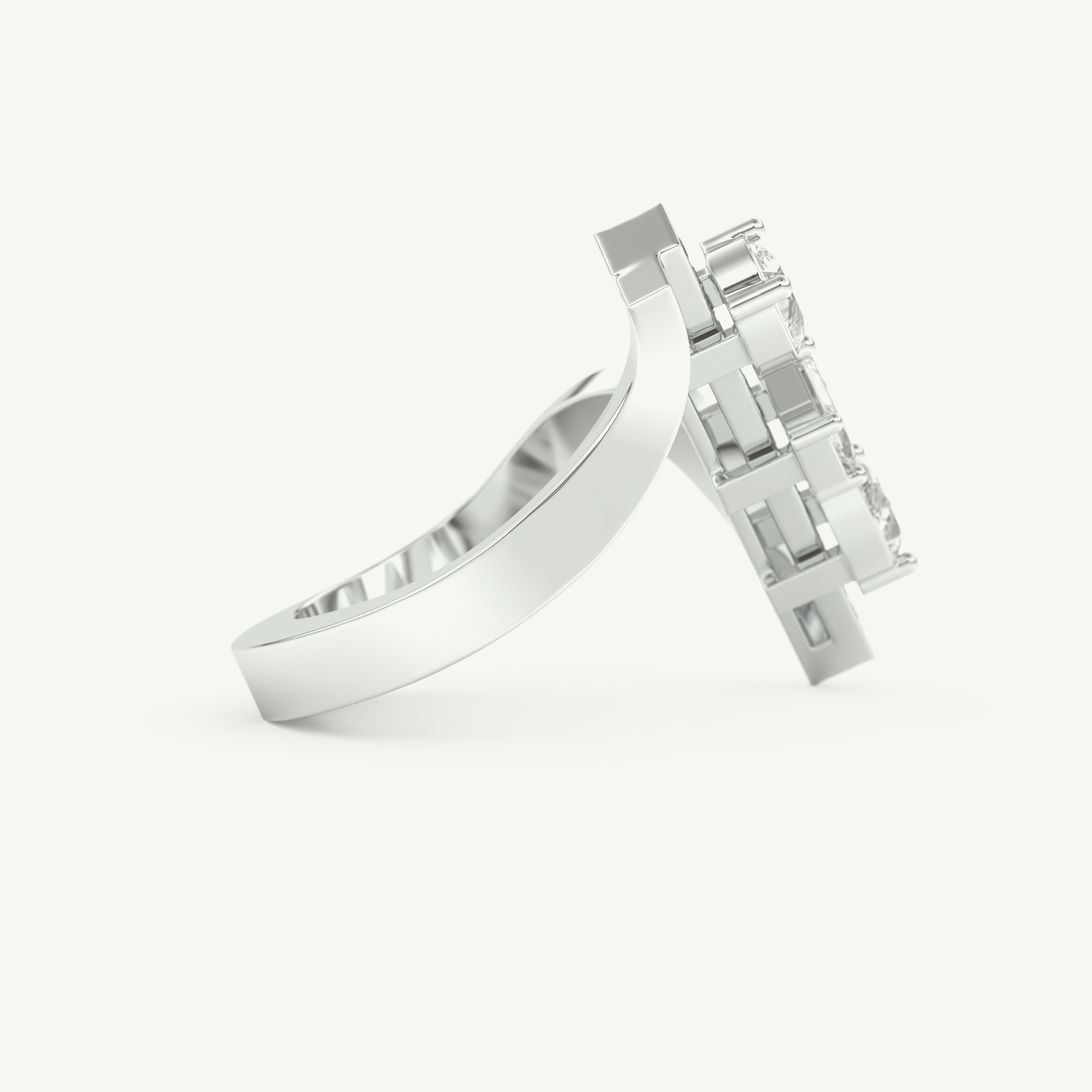 0.26 CT Emerald Cut Lab-Grown Diamond Engagement Ring 14