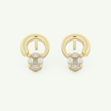 0.20 TCW Round & Emerald Lab-Grown Diamond Drop Earrings 1