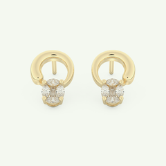 0.20 TCW Round & Emerald Lab-Grown Diamond Drop Earrings 1