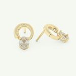 0.20 TCW Round & Emerald Lab-Grown Diamond Drop Earrings 4