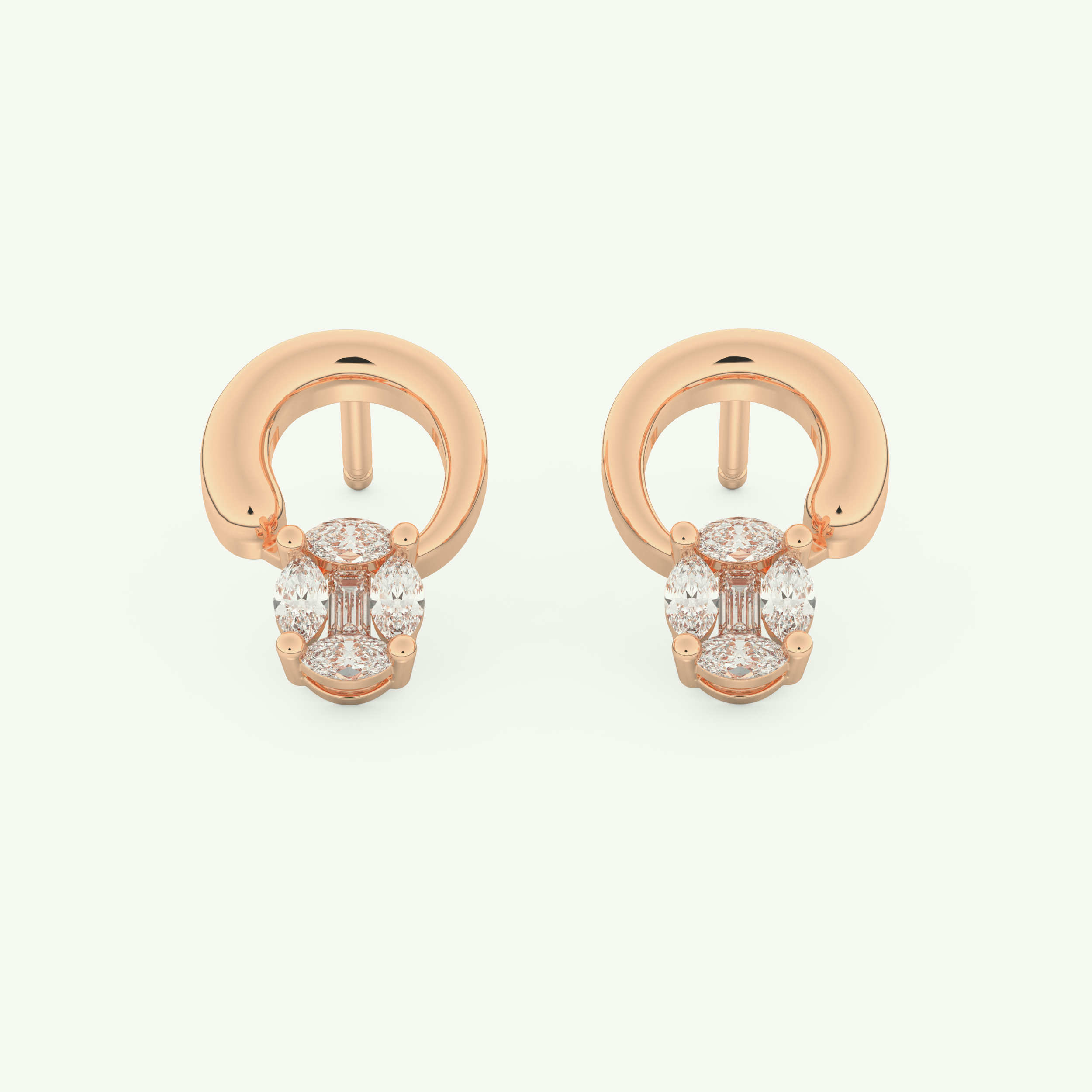 0.20 TCW Round & Emerald Lab-Grown Diamond Drop Earrings 5