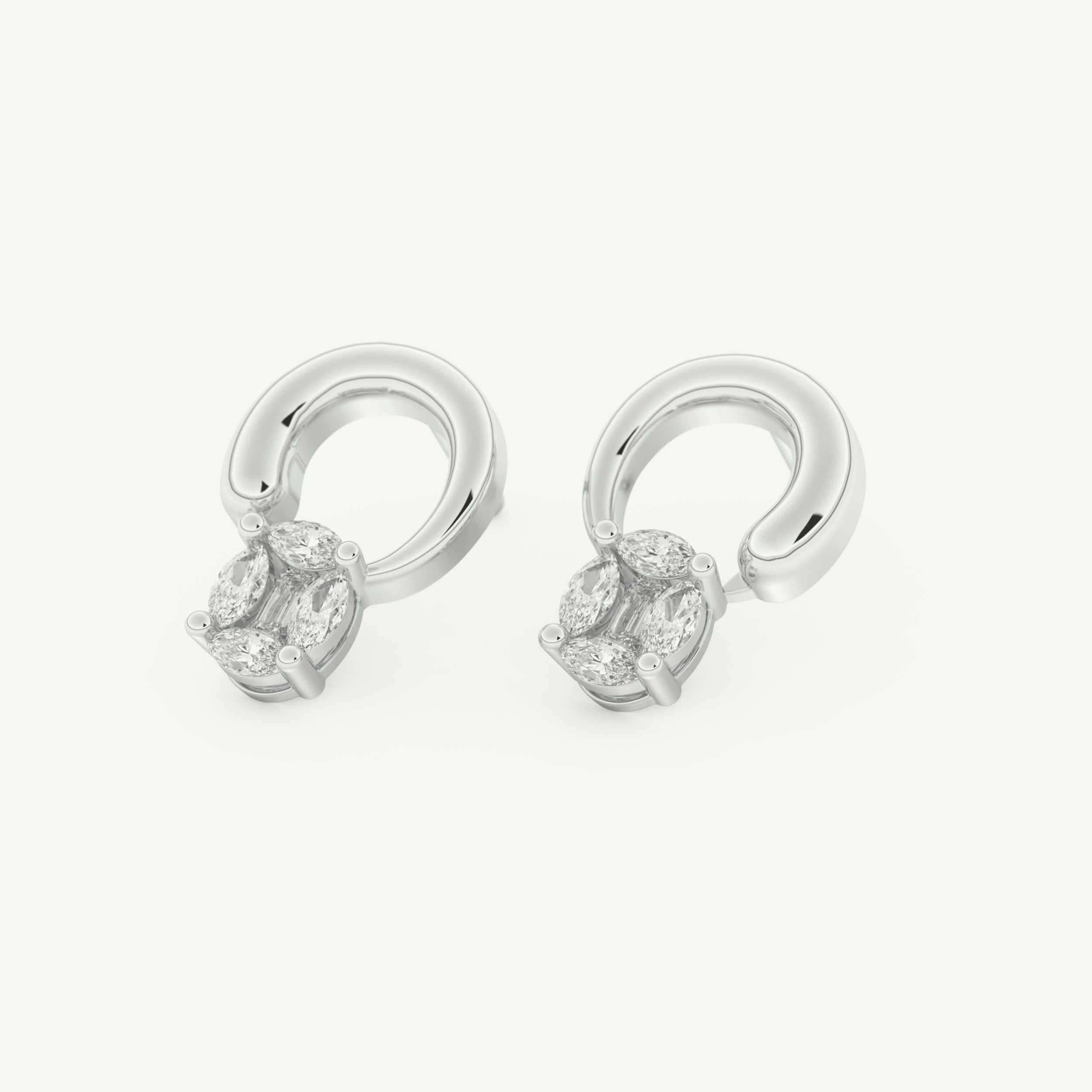 0.20 TCW Round & Emerald Lab-Grown Diamond Drop Earrings 11