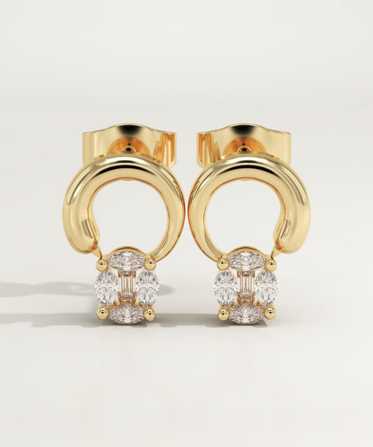 0.20 TCW Marquise & Baguette Lab-Grown Diamond Drop Earrings