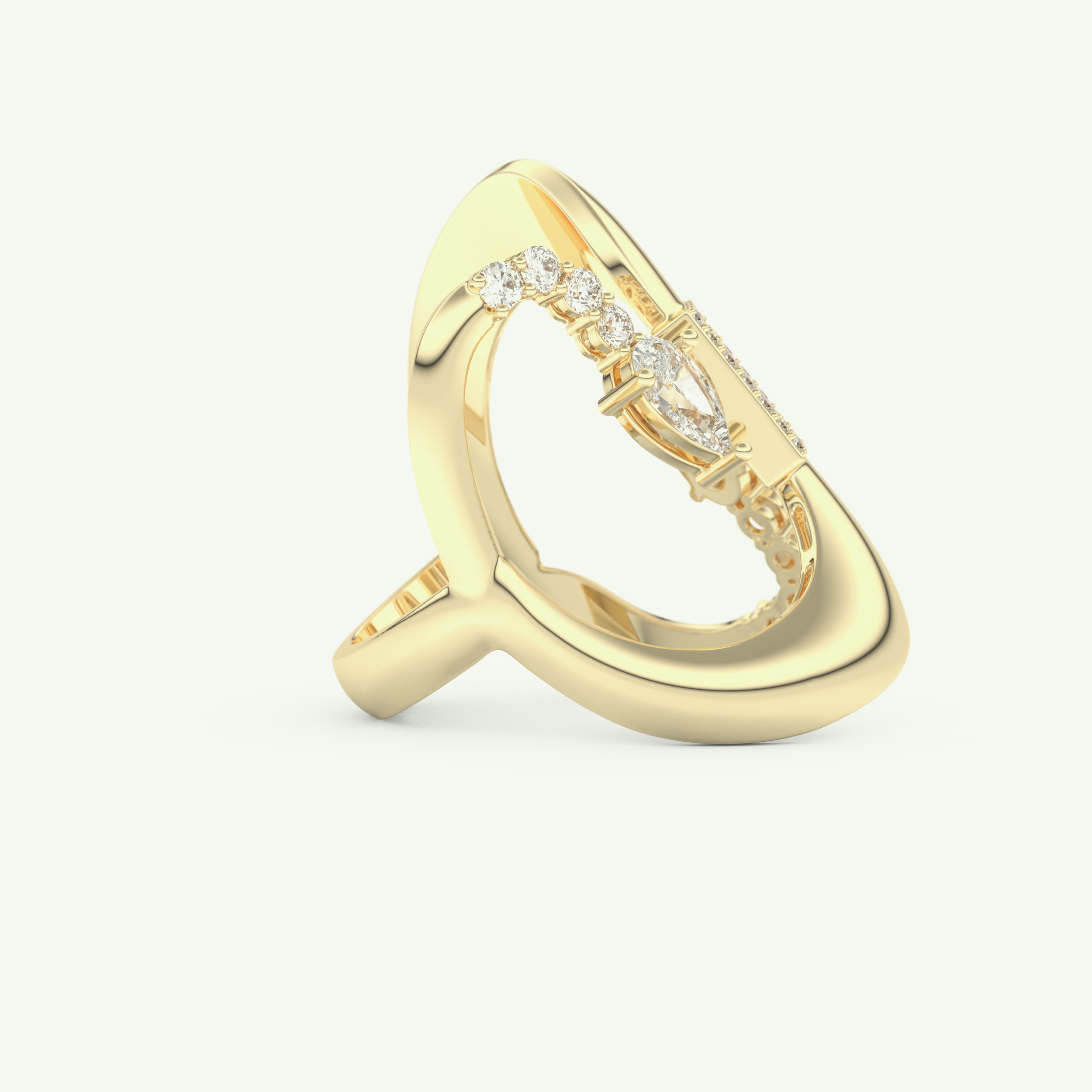 0.74 CT Round, Pear & Baguette Cut Lab-Grown Diamond Wedding Band 2