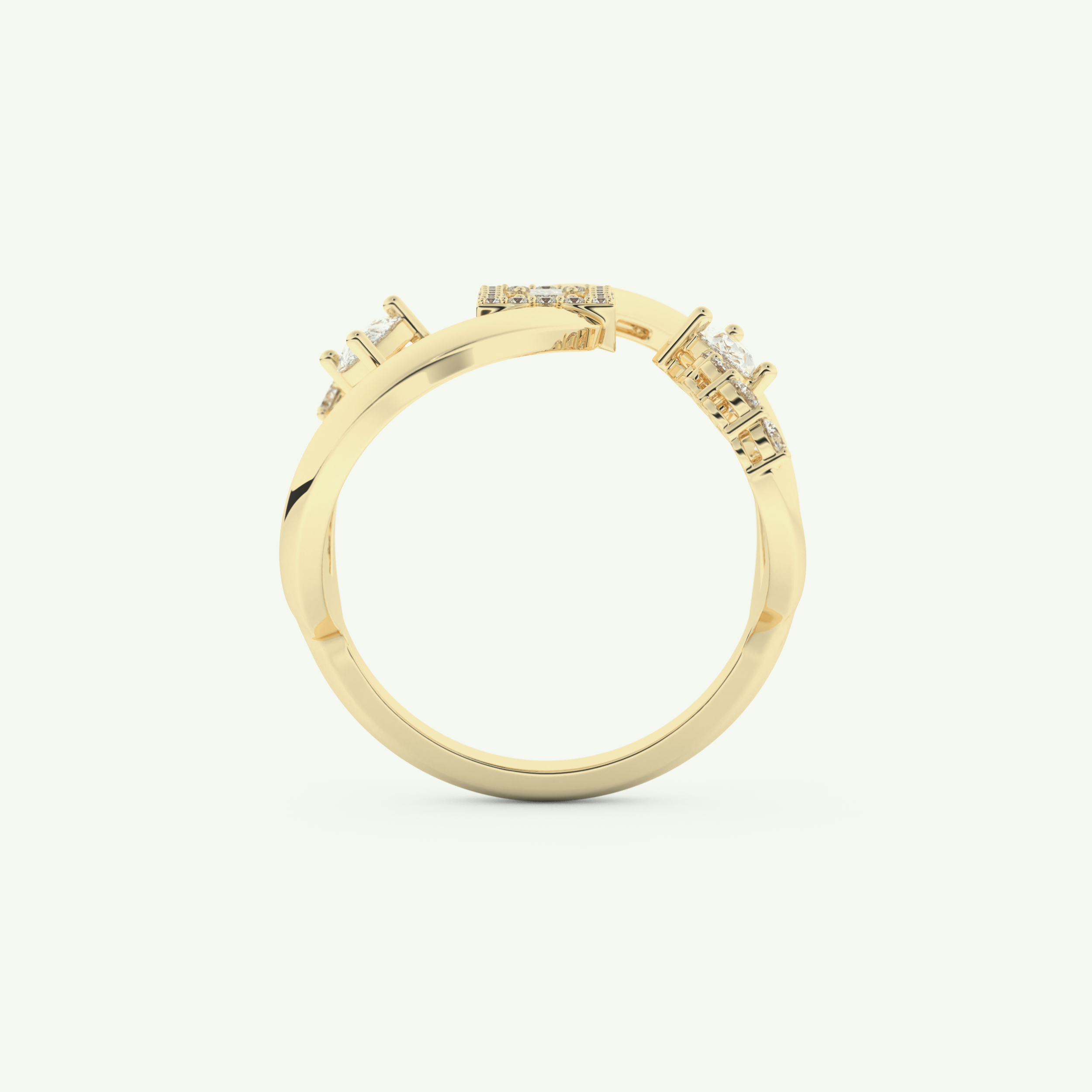 0.74 CT Round, Pear & Baguette Cut Lab-Grown Diamond Wedding Band 5