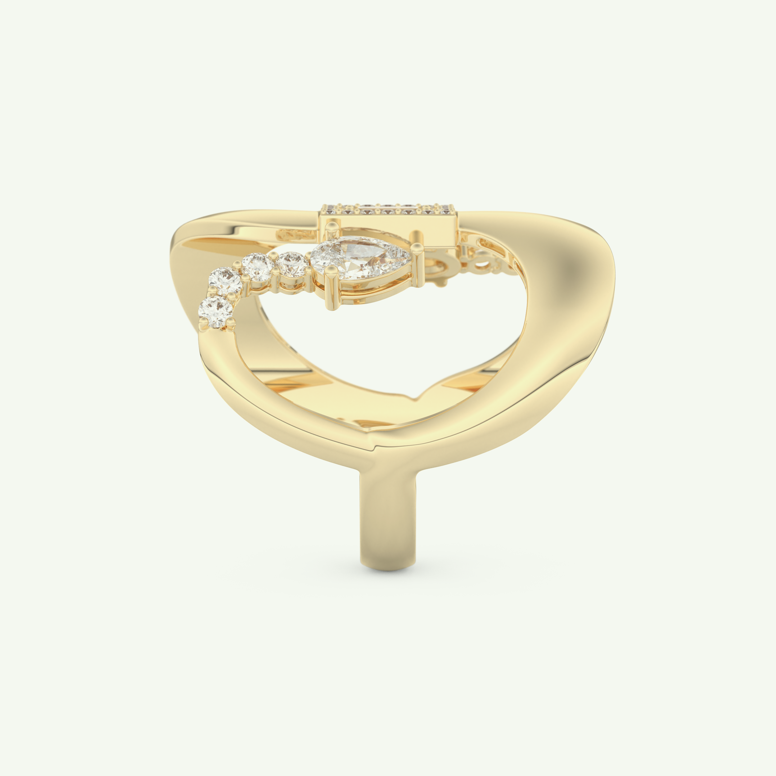 0.74 CT Round, Pear & Baguette Cut Lab-Grown Diamond Wedding Band 6