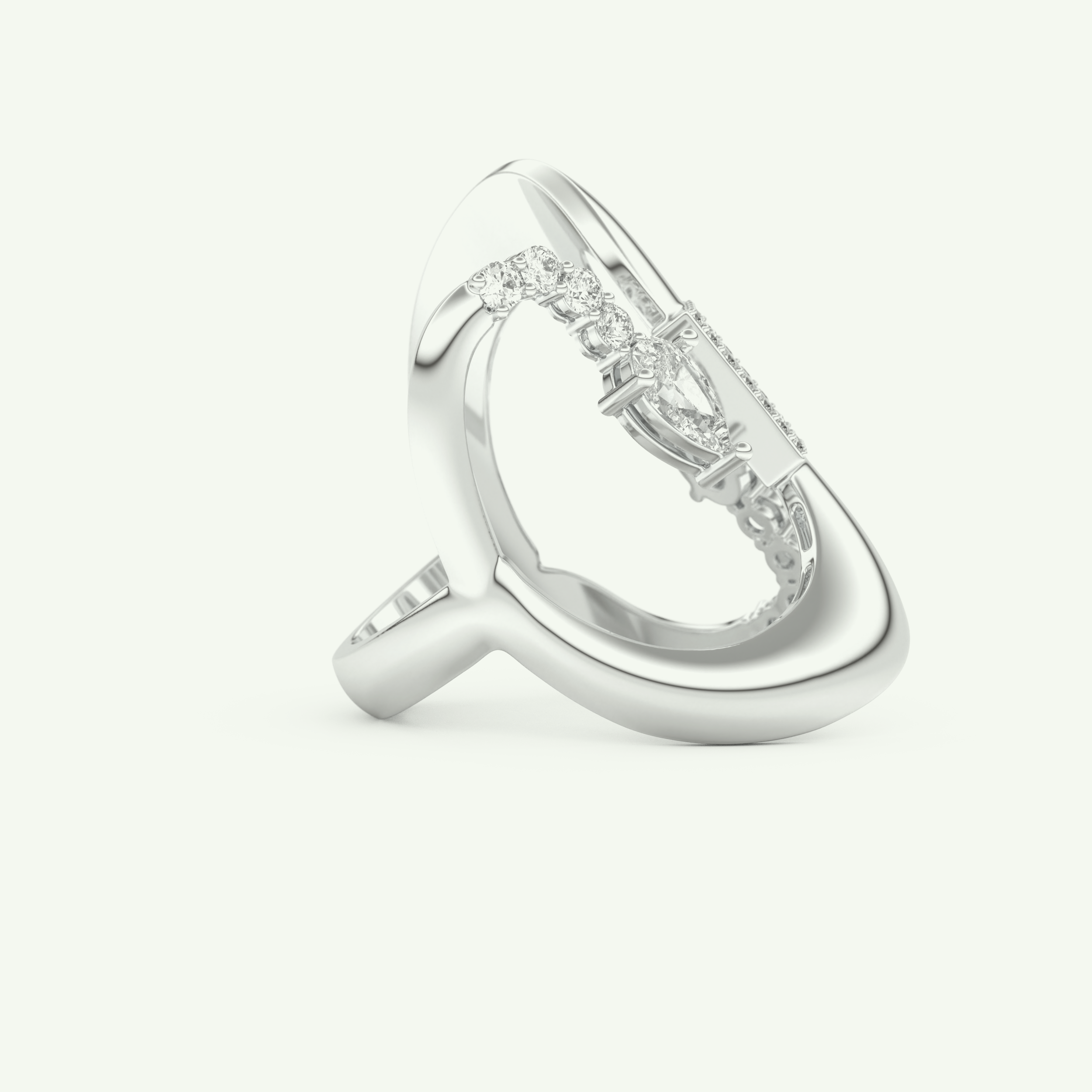0.74 CT Round, Pear & Baguette Cut Lab-Grown Diamond Wedding Band 14