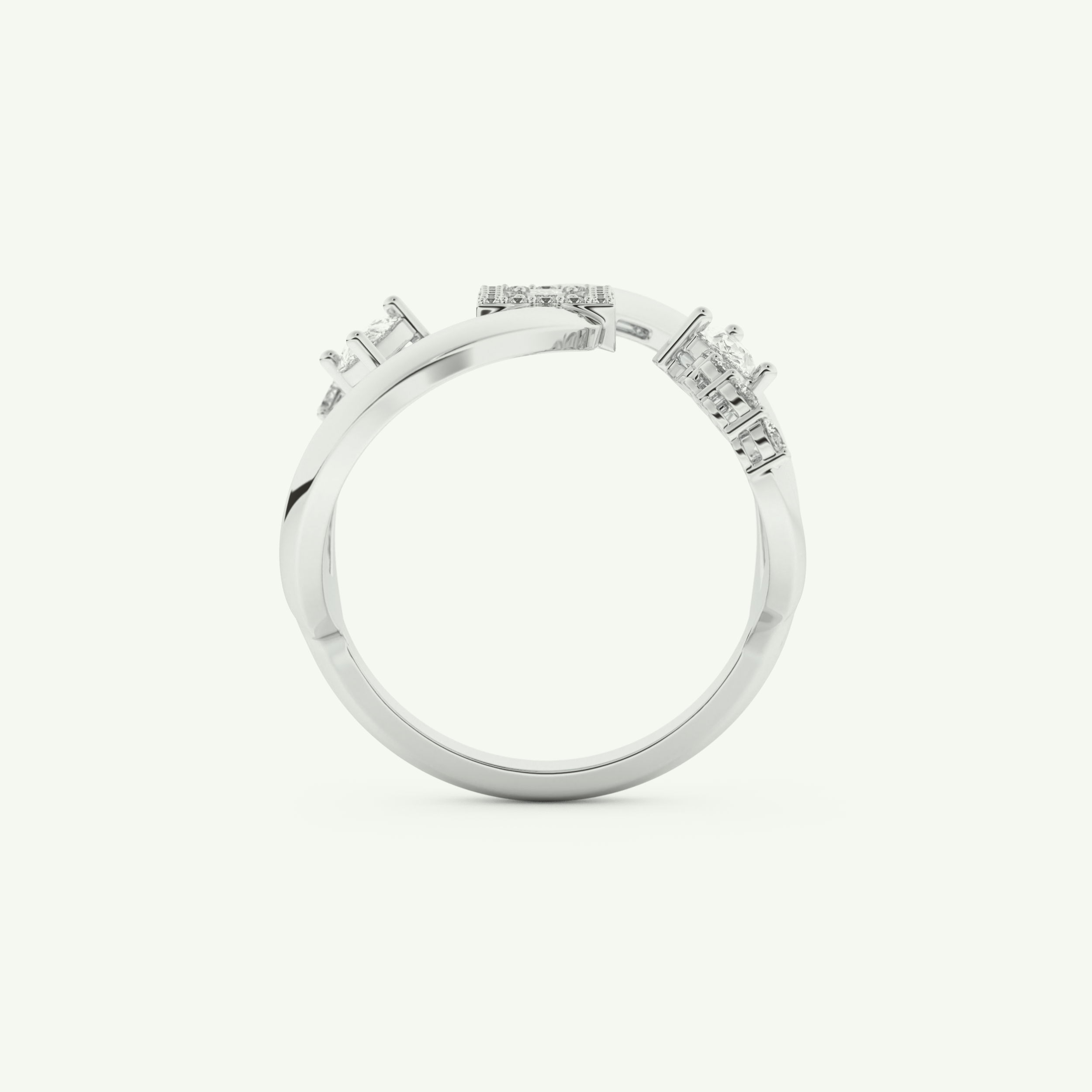 0.74 CT Round, Pear & Baguette Cut Lab-Grown Diamond Wedding Band 17