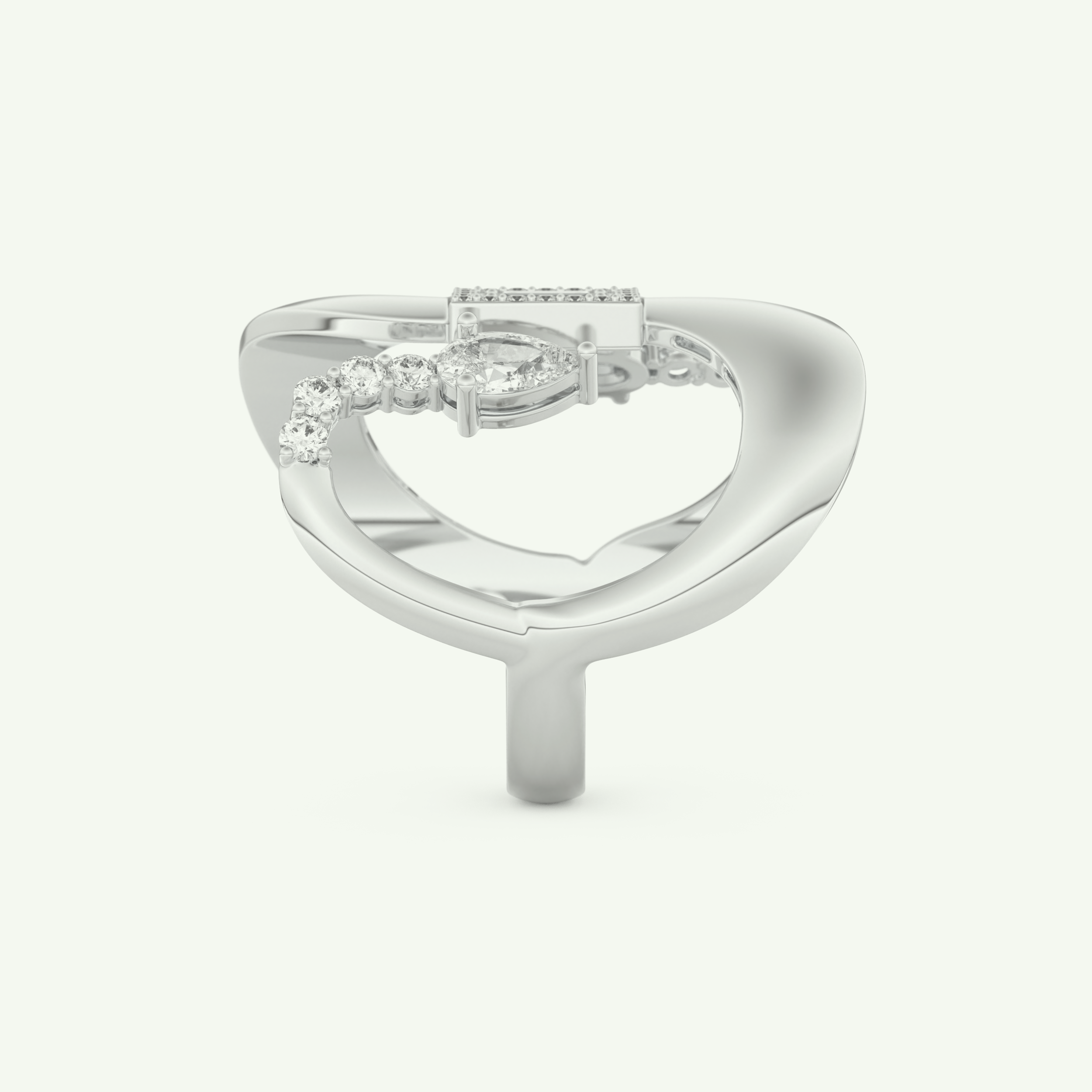 0.74 CT Round, Pear & Baguette Cut Lab-Grown Diamond Wedding Band 18