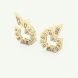 1.3 TCW Princess & Baguette Lab-Grown Diamond Earrings 3
