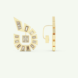 1.3 TCW Princess & Baguette Lab-Grown Diamond Earrings 4