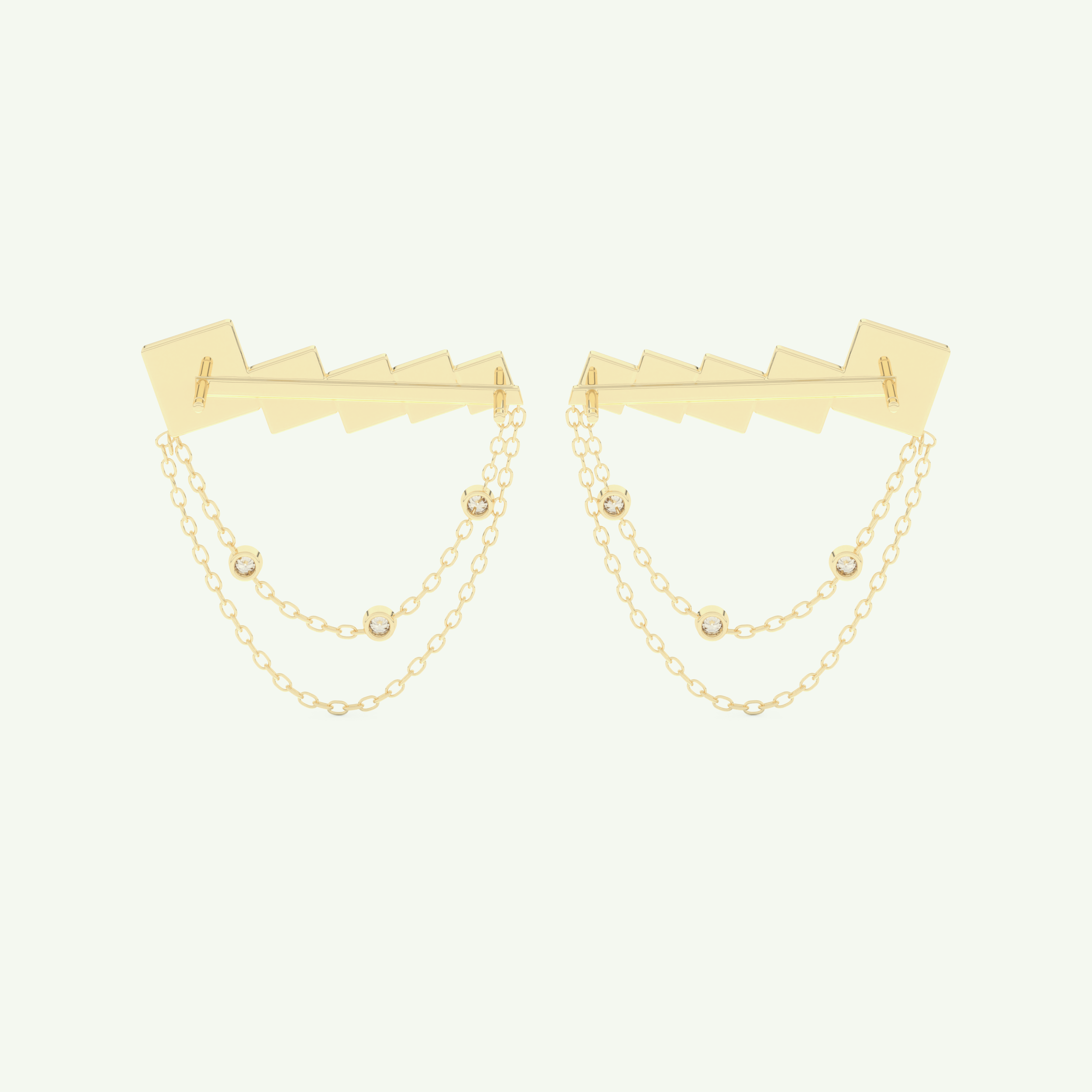 0.42 TCW Round & Baguette Lab-Grown Diamond Drop Earrings 2