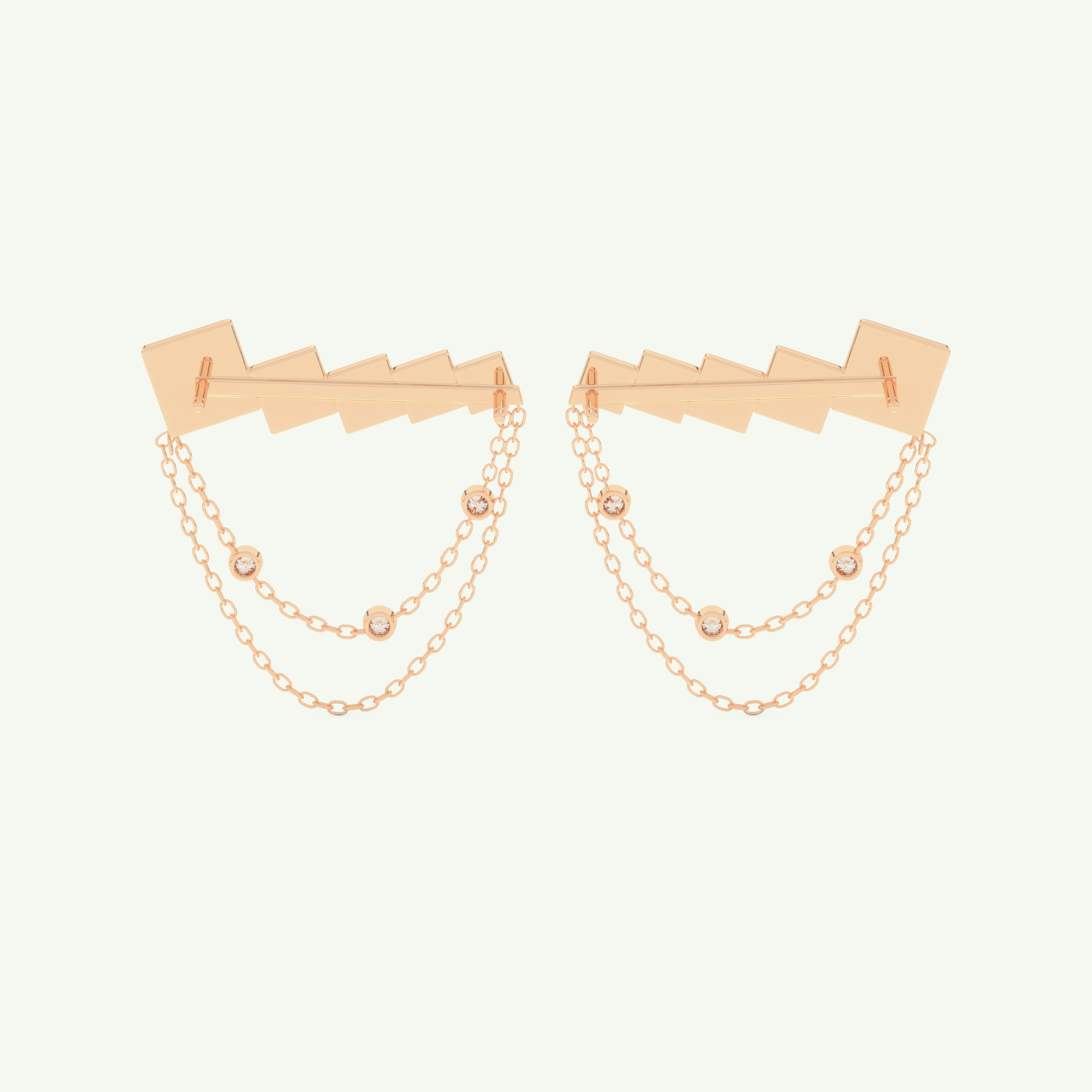 0.42 TCW Round & Baguette Lab-Grown Diamond Drop Earrings 6