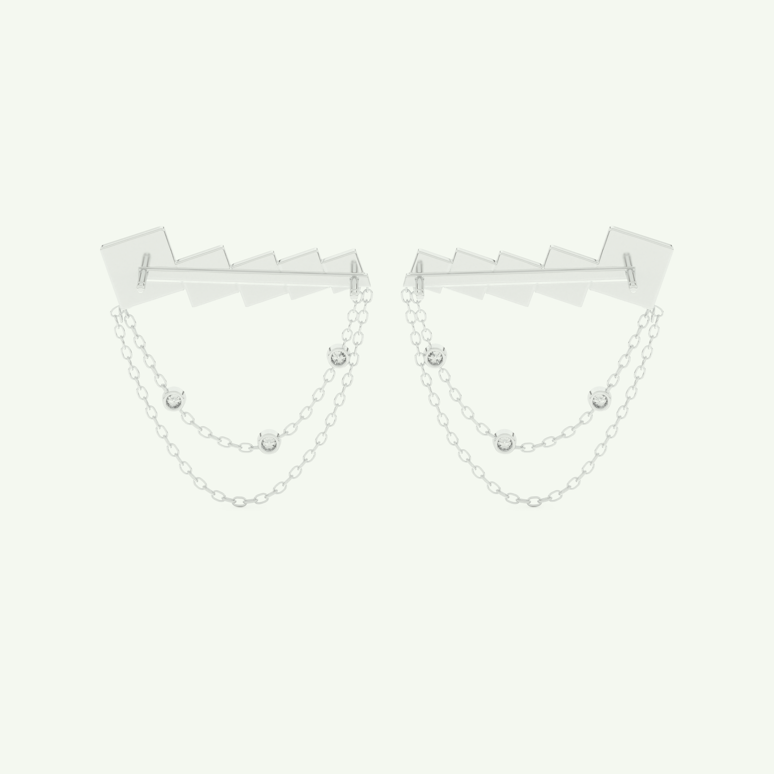 0.42 TCW Round & Baguette Lab-Grown Diamond Drop Earrings 10