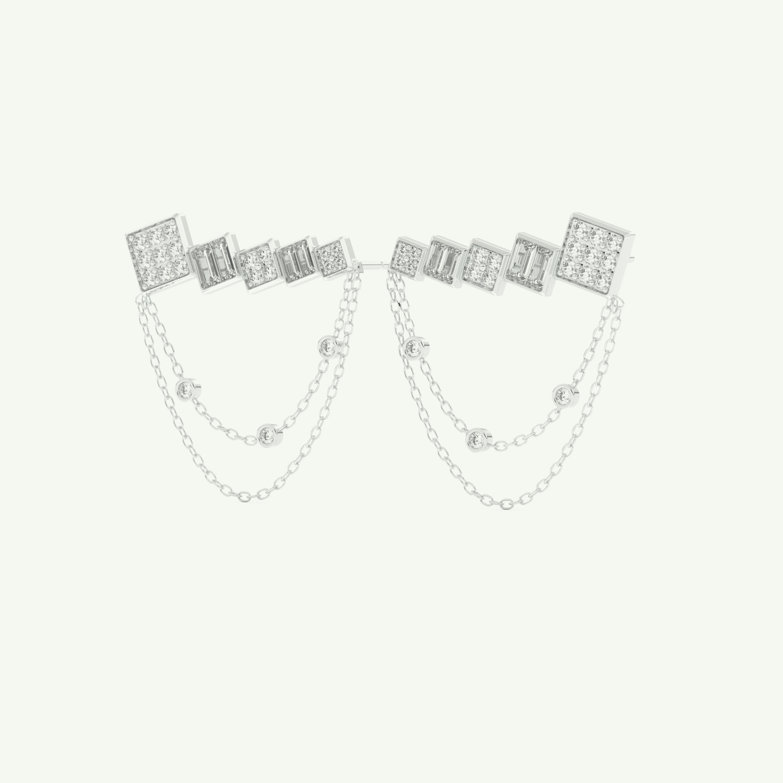 0.42 TCW Round & Baguette Lab-Grown Diamond Drop Earrings 11