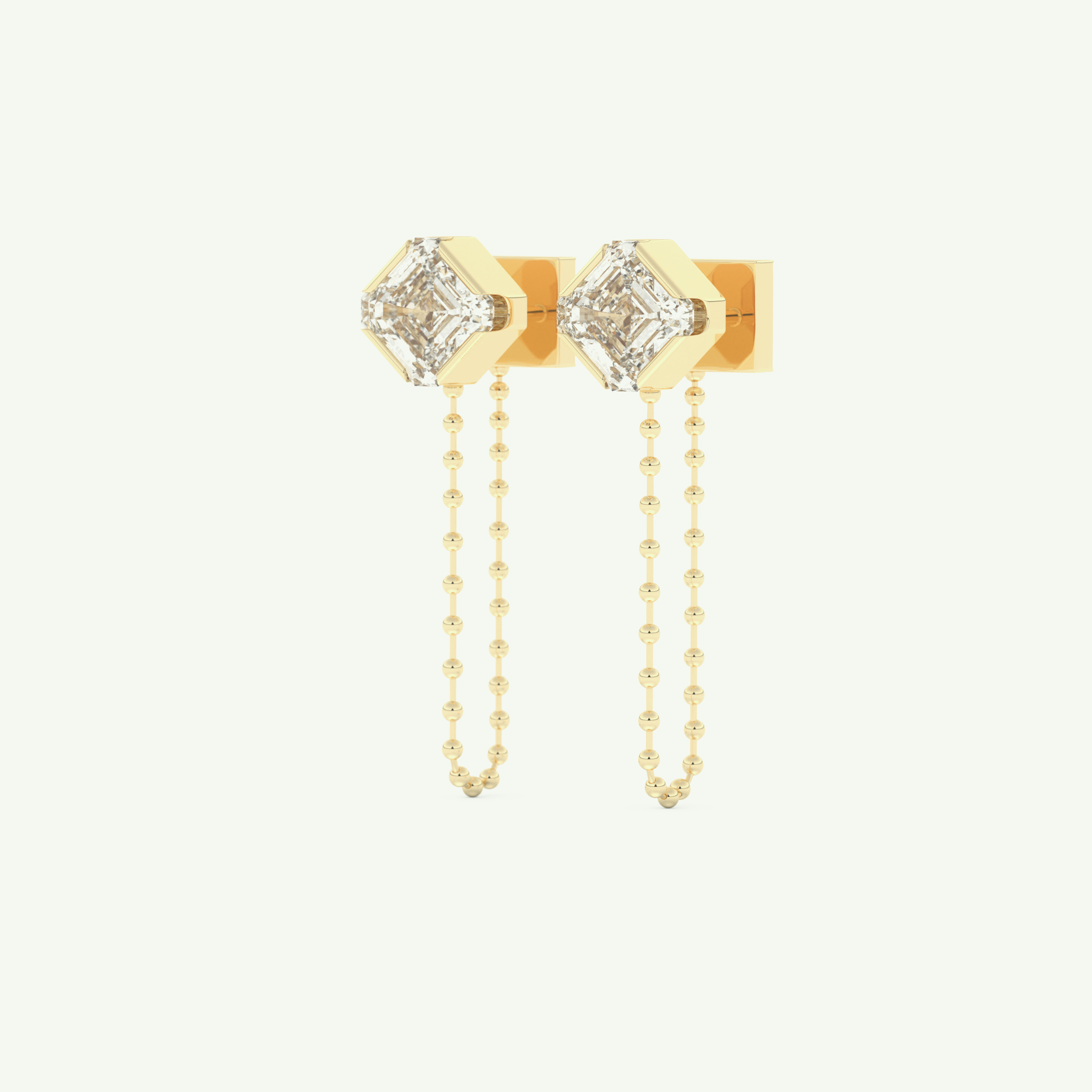1.44 TCW Round & Emerald Lab-Grown Diamond Drop Earrings 3
