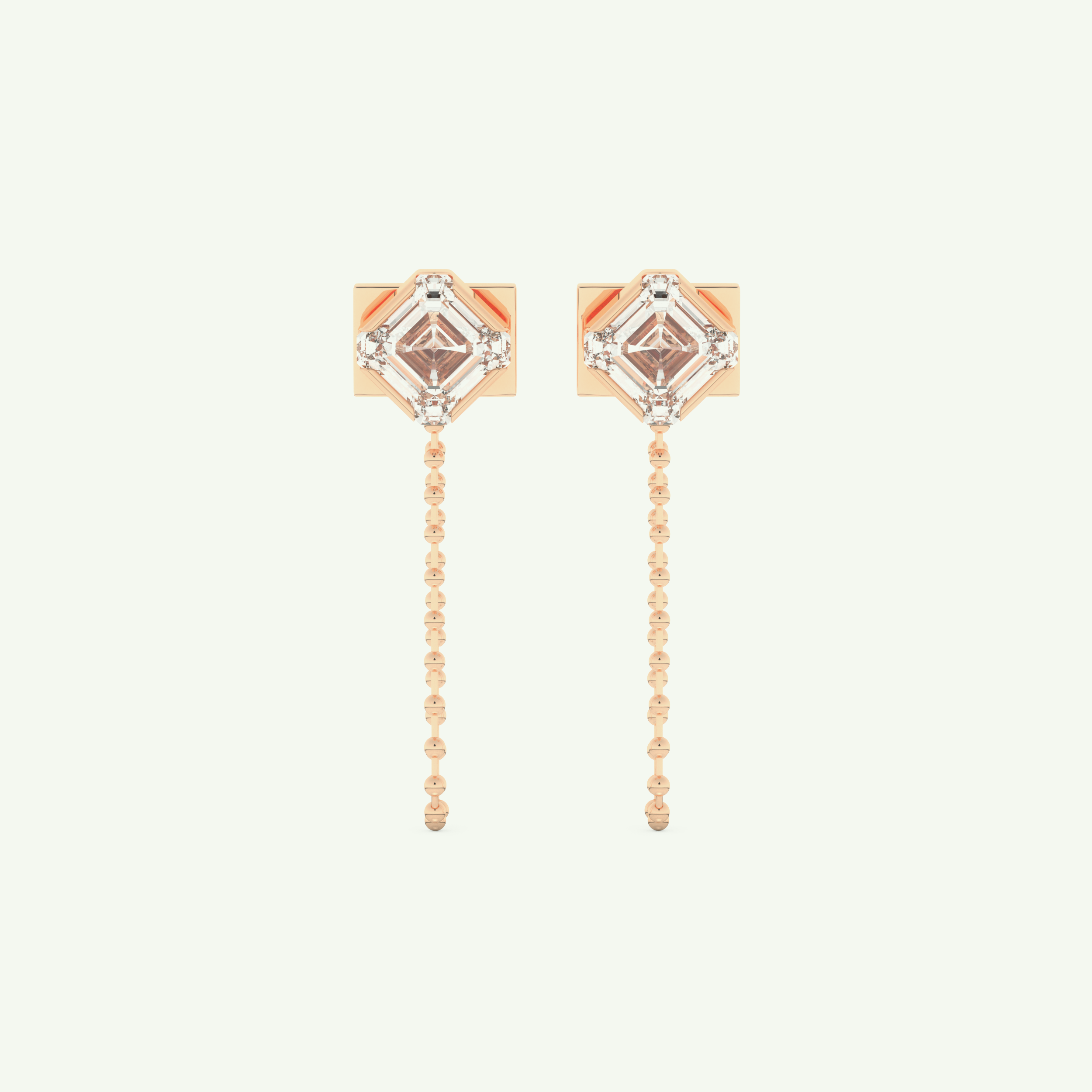 1.44 TCW Round & Emerald Lab-Grown Diamond Drop Earrings 5