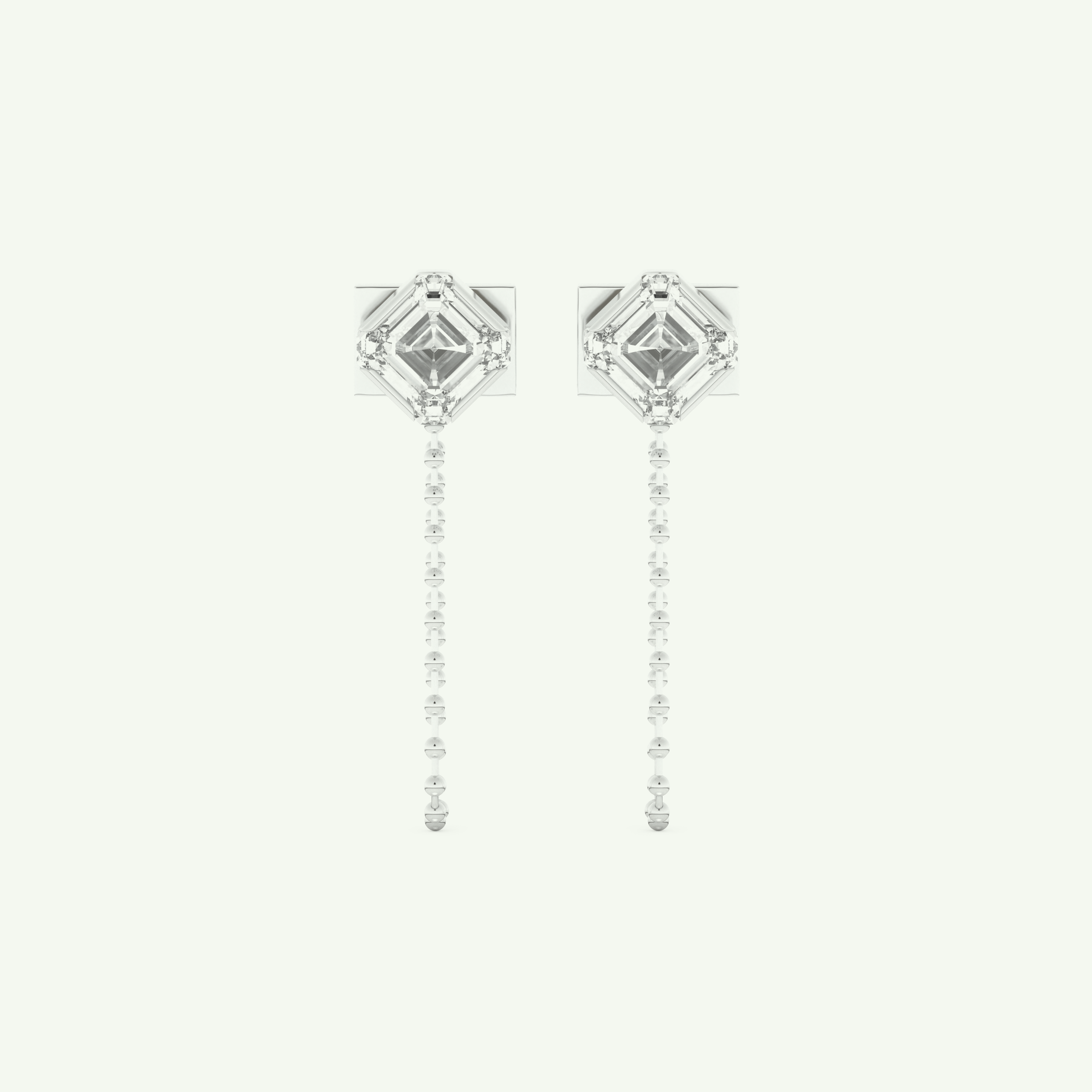 1.44 TCW Round & Emerald Lab-Grown Diamond Drop Earrings 9