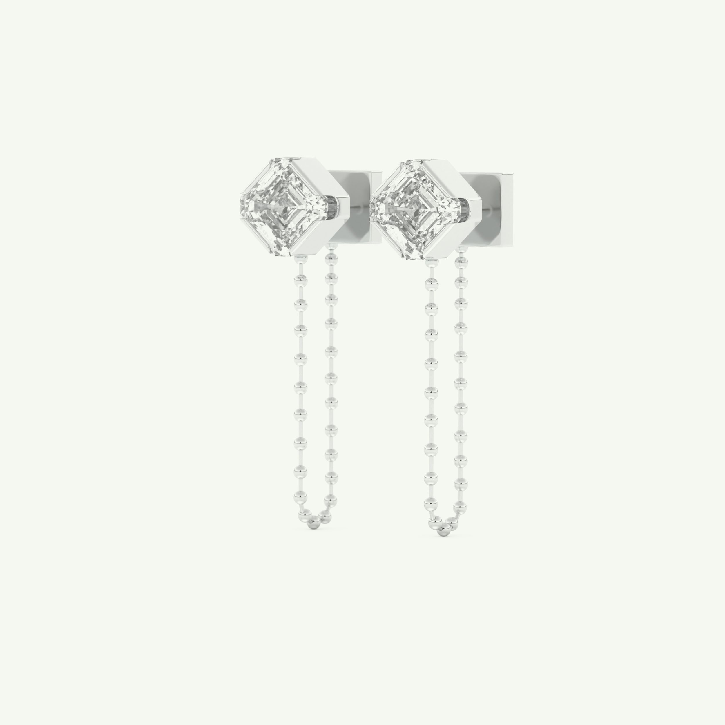 1.44 TCW Round & Emerald Lab-Grown Diamond Drop Earrings 11