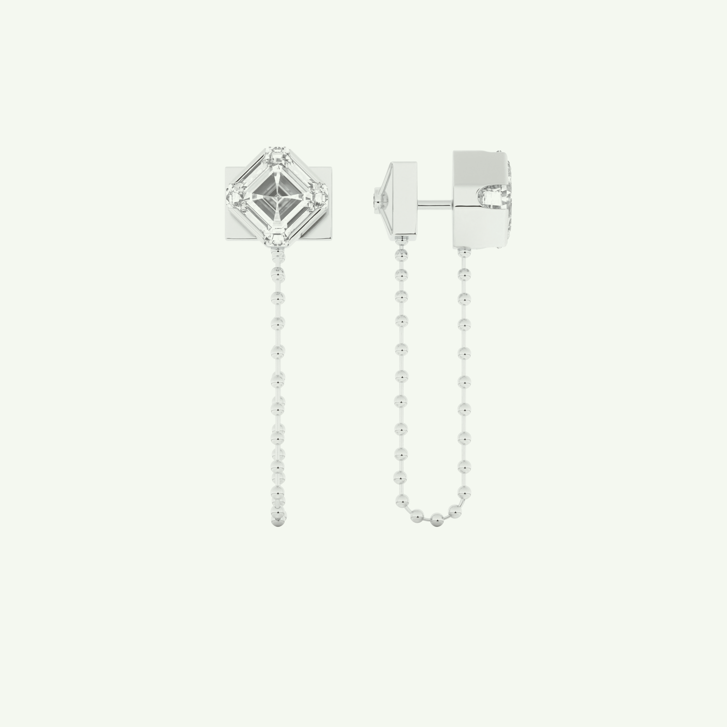 1.44 TCW Round & Emerald Lab-Grown Diamond Drop Earrings 12