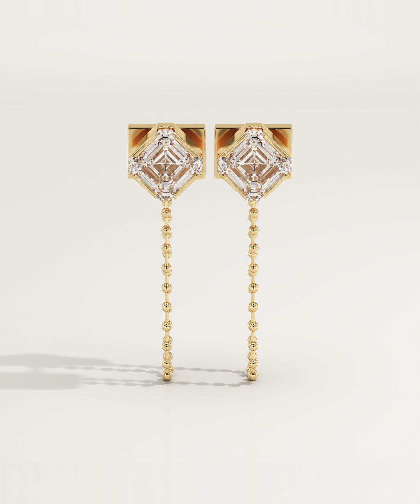 1.44 TCW Round & Asscher Lab-Grown Diamond Drop Earrings