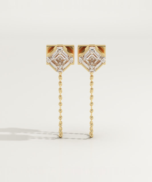 1.44 TCW Round & Asscher Lab-Grown Diamond Drop Earrings