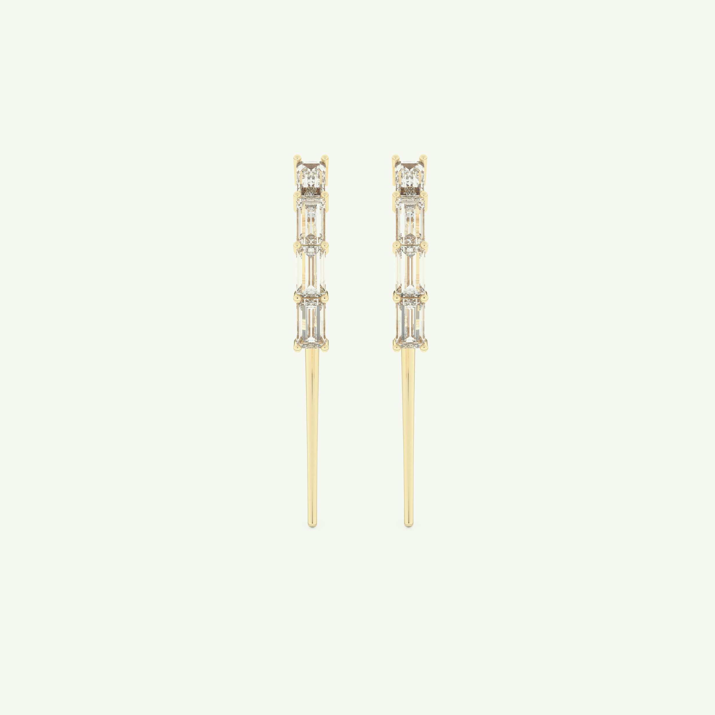 0.77 TCW Straight Baguette Lab-Grown Diamond Drop Earrings 1