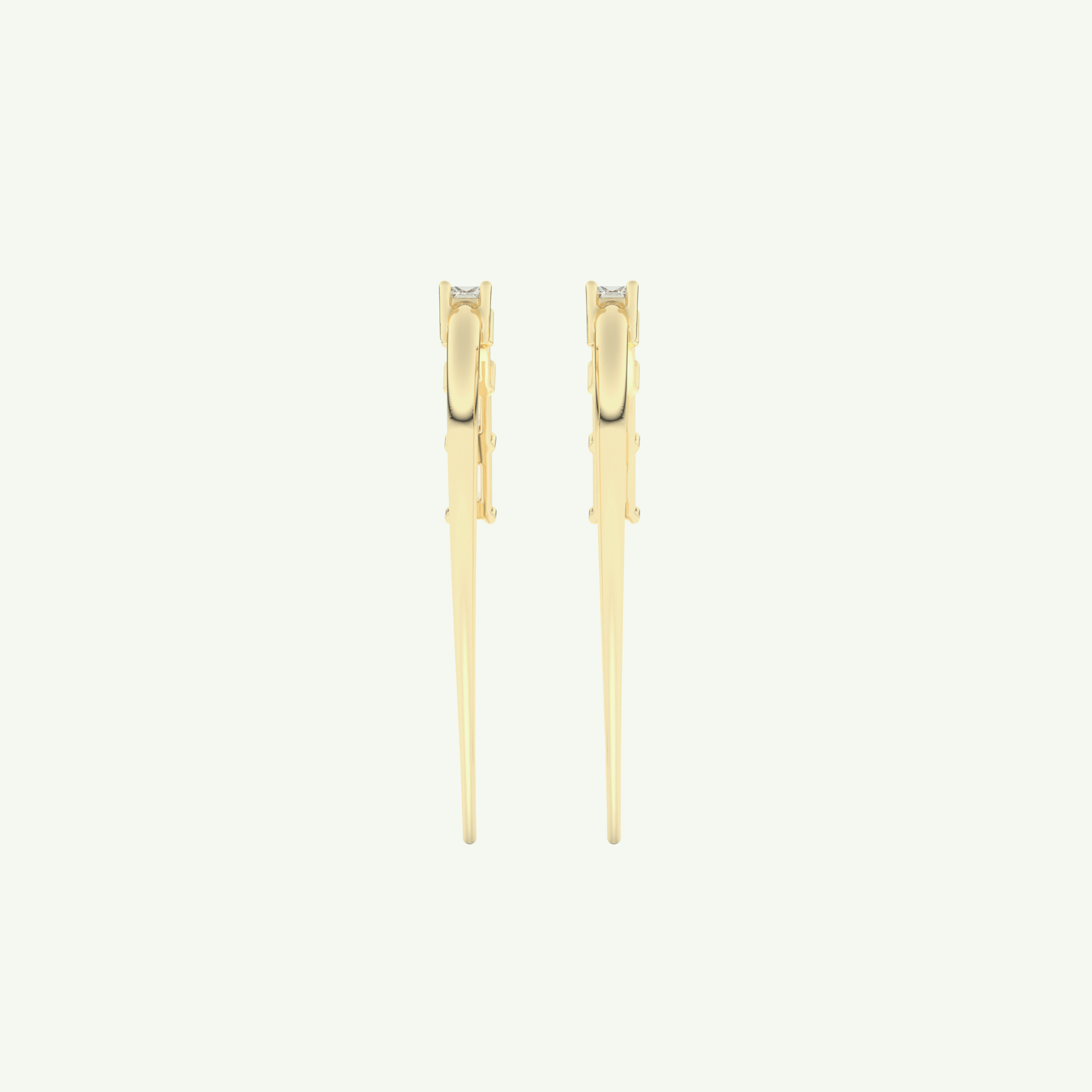 0.77 TCW Straight Baguette Lab-Grown Diamond Drop Earrings 2