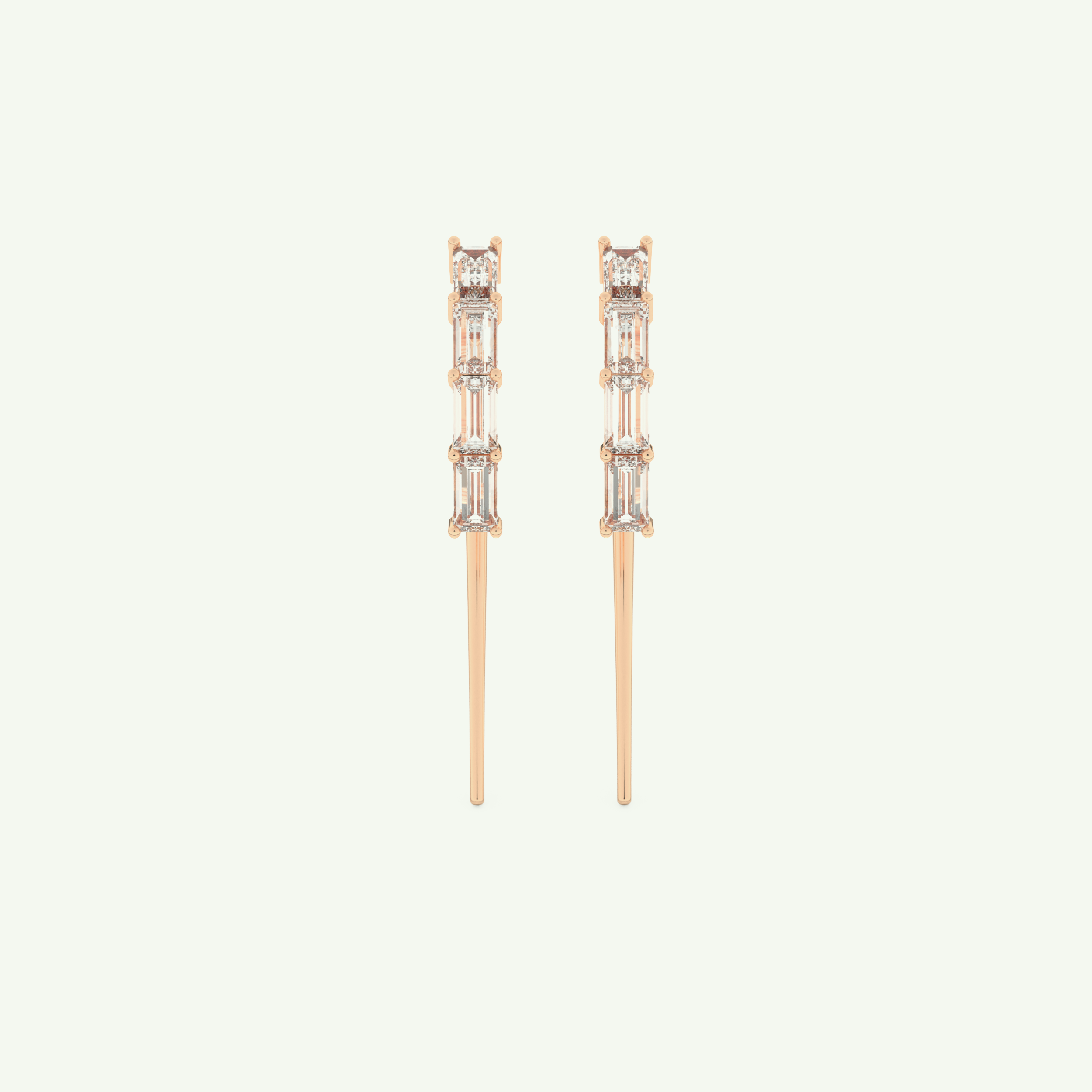 0.77 TCW Straight Baguette Lab-Grown Diamond Drop Earrings 5