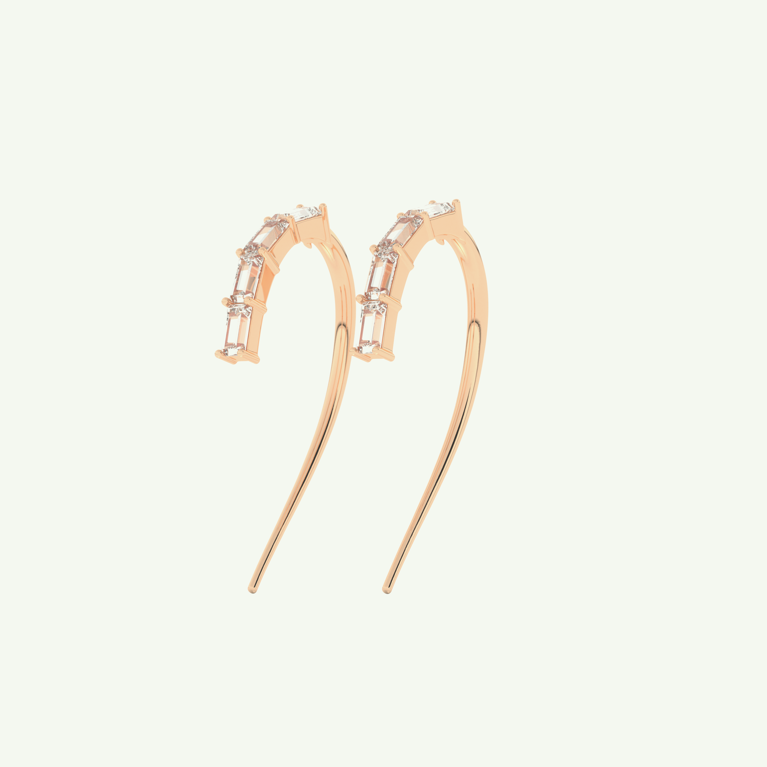 0.77 TCW Straight Baguette Lab-Grown Diamond Drop Earrings 7