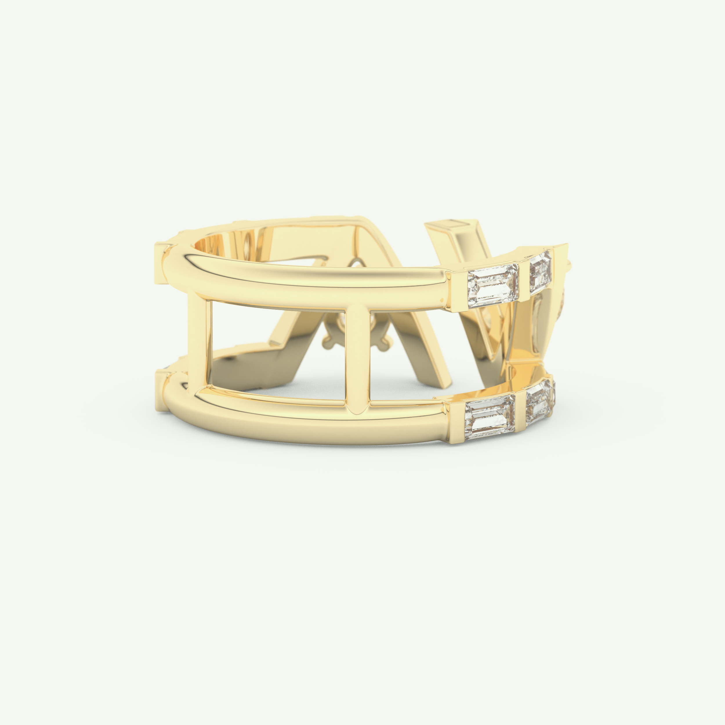 1.18 TCW Round & Baguette Straight Cut Lab-Grown Diamond Wedding Band 3