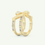 1.18 TCW Round & Baguette Straight Cut Lab-Grown Diamond Wedding Band 4