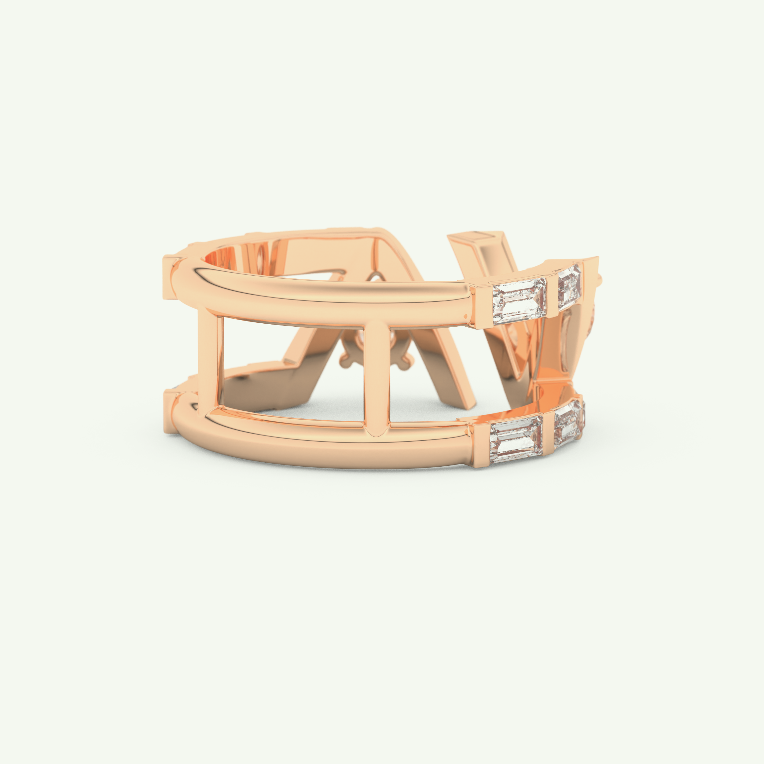 1.18 TCW Round & Baguette Straight Cut Lab-Grown Diamond Wedding Band 9