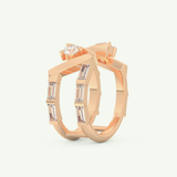 1.18 TCW Round & Baguette Straight Cut Lab-Grown Diamond Wedding Band 10