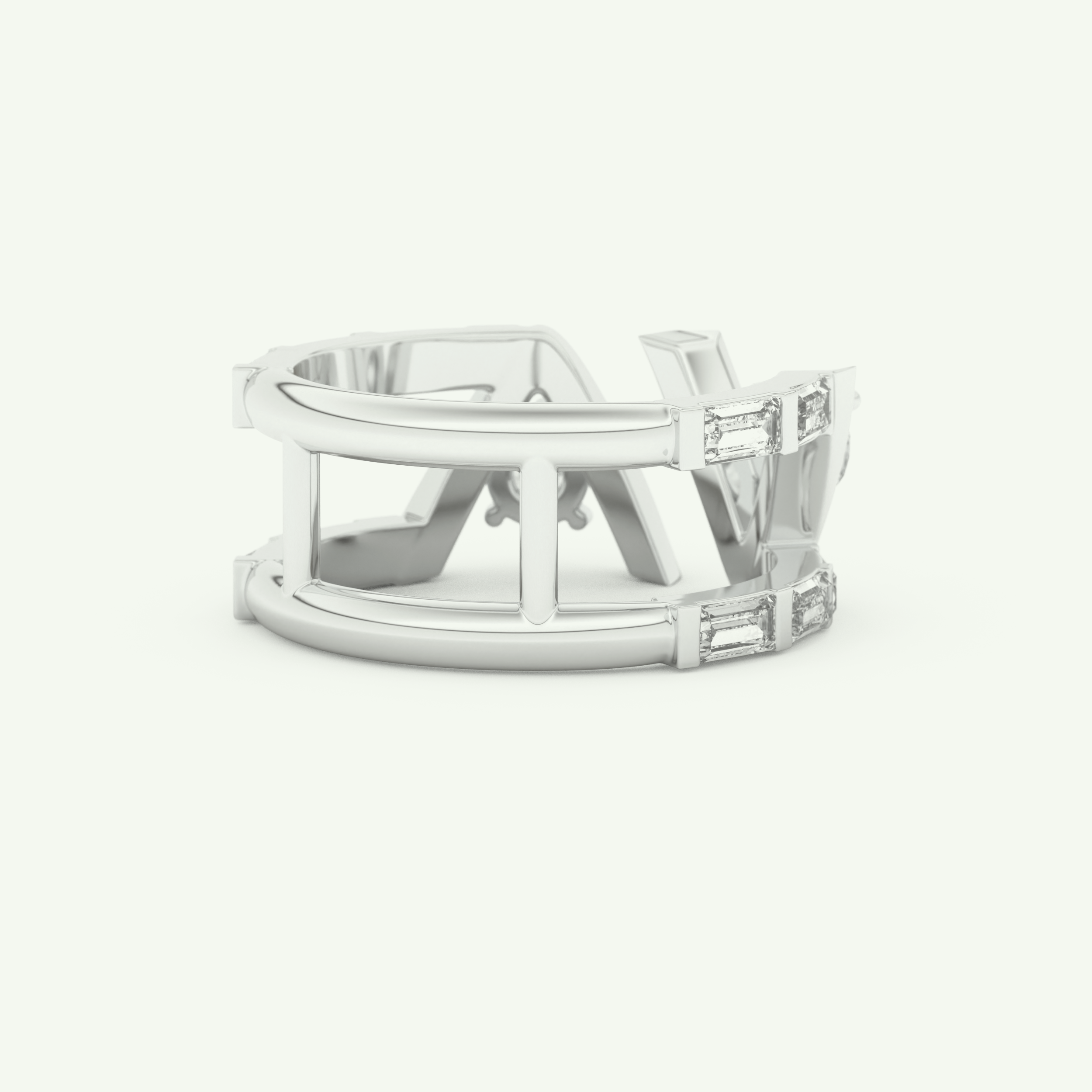 1.18 TCW Round & Baguette Straight Cut Lab-Grown Diamond Wedding Band 15