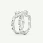 1.18 TCW Round & Baguette Straight Cut Lab-Grown Diamond Wedding Band 16