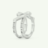 1.18 TCW Round & Baguette Straight Cut Lab-Grown Diamond Wedding Band 16