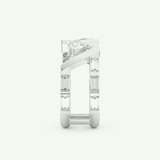 1.18 TCW Round & Baguette Straight Cut Lab-Grown Diamond Wedding Band 18