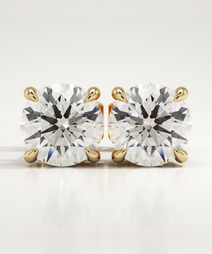 1 TCW Round Lab-Grown Diamond Stud Earrings